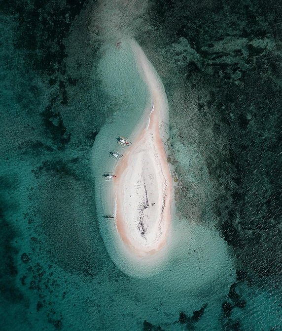 Langue de sable vu du ciel